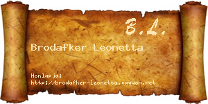 Brodafker Leonetta névjegykártya
